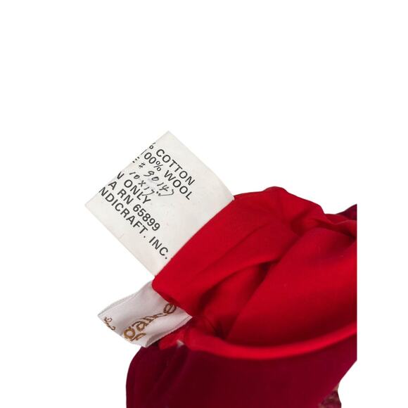 Vintage Imperial Elegance Needlepoint Stocking Christmas Angel Cherub Red Wool - Picture 7 of 7